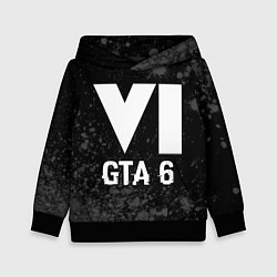 Толстовка-худи детская GTA 6 glitch на темном фоне, цвет: 3D-черный