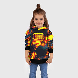 Толстовка-худи детская PUBG огненое лого, цвет: 3D-черный — фото 2