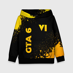 Толстовка-худи детская GTA 6 - gold gradient вертикально, цвет: 3D-черный