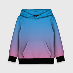 Толстовка-худи детская Небесно-розовый градиент, цвет: 3D-черный