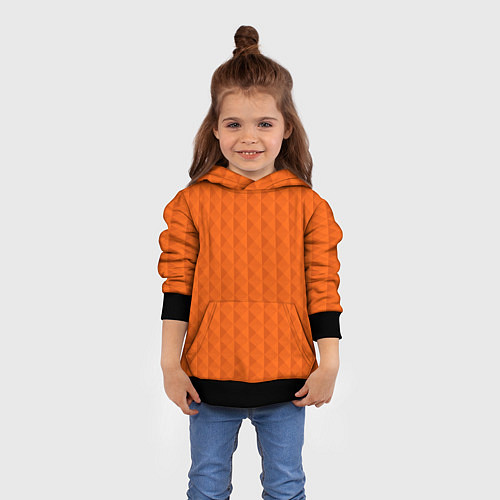 Детская толстовка Объёмные пирамиды сочный апельсиновый / 3D-Черный – фото 4