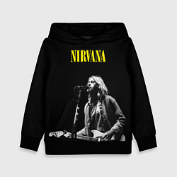 Толстовка-худи детская Группа Nirvana Курт Кобейн, цвет: 3D-черный