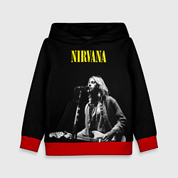 Толстовка-худи детская Группа Nirvana Курт Кобейн, цвет: 3D-красный