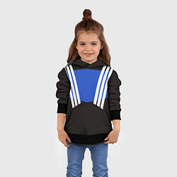 Толстовка-худи детская Олимпийка 90х - полоски, цвет: 3D-черный — фото 2