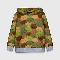 Толстовка-худи детская Котики - камуфляж, цвет: 3D-меланж