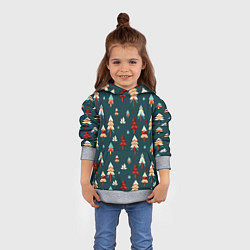 Толстовка-худи детская Треугольные ёлки, цвет: 3D-меланж — фото 2