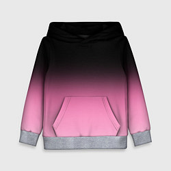 Толстовка-худи детская Черно-розовый градиент, цвет: 3D-меланж
