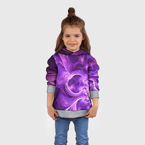 Детская толстовка Фиолетовая фрактальная абстракция / 3D-Меланж – фото 4