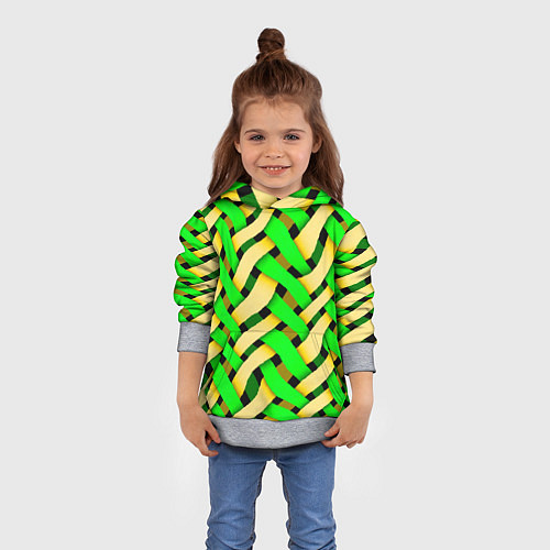 Детская толстовка Кислотная объёмная плетёнка / 3D-Меланж – фото 4