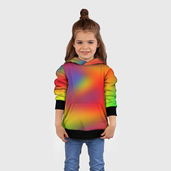 Толстовка-худи детская Цвета радуги радужный фон, цвет: 3D-черный — фото 2