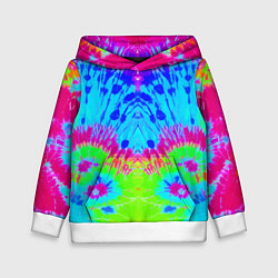 Толстовка-худи детская Tie-Dye abstraction, цвет: 3D-белый