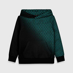 Детская толстовка Неоновые соты чёрно-бирюзовый