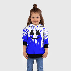 Толстовка-худи детская Marshmello dj blue pattern music band, цвет: 3D-черный — фото 2