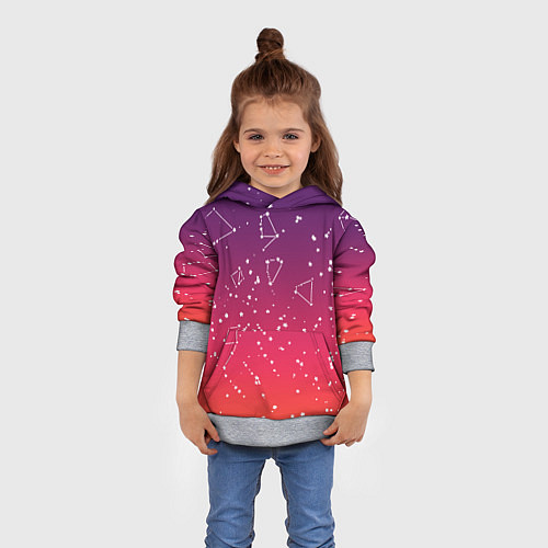 Детская толстовка Созвездия в розовом небе / 3D-Меланж – фото 4
