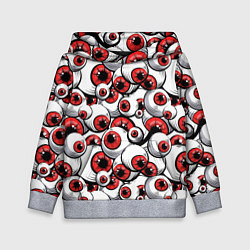 Толстовка-худи детская Красные глазные яблоки, цвет: 3D-меланж