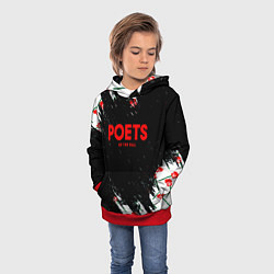 Толстовка-худи детская Poets of the fall розы лого краски, цвет: 3D-красный — фото 2