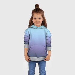 Толстовка-худи детская Градиент фиолетово голубой, цвет: 3D-меланж — фото 2