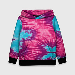 Толстовка-худи детская Тай-дай пятна, цвет: 3D-черный