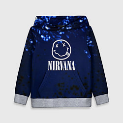 Толстовка-худи детская Nirvana рок краски, цвет: 3D-меланж