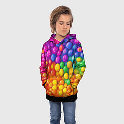 Толстовка-худи детская Разноцветные шарики, цвет: 3D-черный — фото 2
