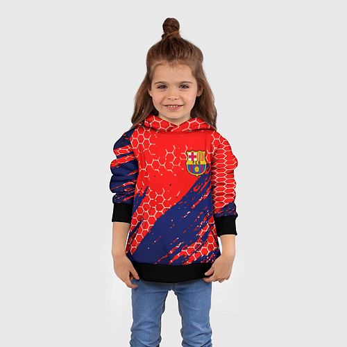 Детская толстовка Барселона спорт краски текстура / 3D-Черный – фото 4