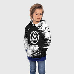 Толстовка-худи детская Linkin park logo краски текстура, цвет: 3D-синий — фото 2