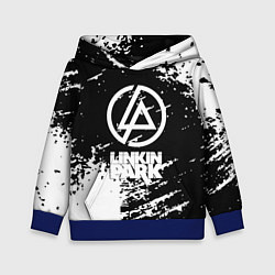 Толстовка-худи детская Linkin park logo краски текстура, цвет: 3D-синий