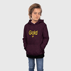 Толстовка-худи детская Gold girl, цвет: 3D-черный — фото 2