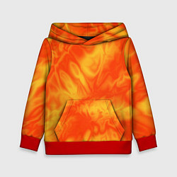 Толстовка-худи детская Солнечный огонь абстракция, цвет: 3D-красный