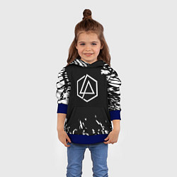 Толстовка-худи детская Linkin park краски текстура рок, цвет: 3D-синий — фото 2