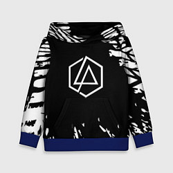 Толстовка-худи детская Linkin park краски текстура рок, цвет: 3D-синий