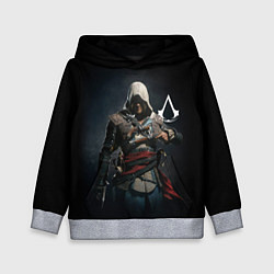 Толстовка-худи детская Эдвард Кенуей Assassins black flag, цвет: 3D-меланж