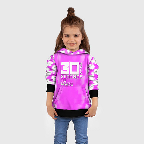 Детская толстовка 30 seconds to mars pink / 3D-Черный – фото 4