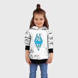 Толстовка-худи детская Skyrim logo winter, цвет: 3D-черный — фото 2