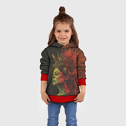 Толстовка-худи детская Кибернетическая дива, цвет: 3D-красный — фото 2