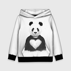Толстовка-худи детская Love panda, цвет: 3D-черный