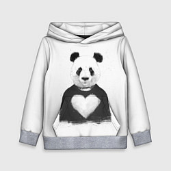 Толстовка-худи детская Love panda, цвет: 3D-меланж