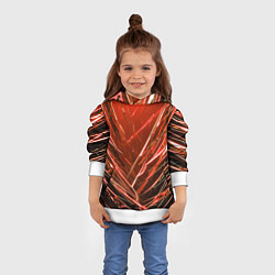 Толстовка-худи детская Красные ломаные молнии, цвет: 3D-белый — фото 2