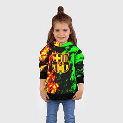 Толстовка-худи детская Barcelona огненное лого, цвет: 3D-черный — фото 2