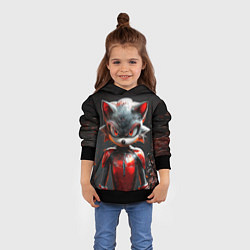 Толстовка-худи детская Ёжик Shadow в броне, цвет: 3D-черный — фото 2