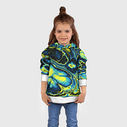 Толстовка-худи детская Абстрактный узор, цвет: 3D-белый — фото 2
