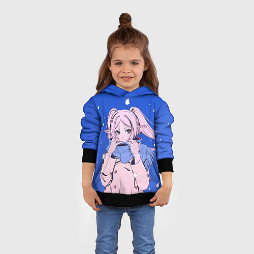 Детская толстовка Фрирен и снег / 3D-Черный – фото 4