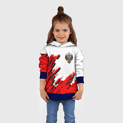 Толстовка-худи детская Россия герб империя, цвет: 3D-синий — фото 2