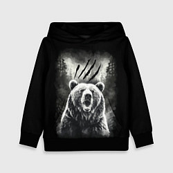 Толстовка-худи детская Большой бурый медведь, цвет: 3D-черный