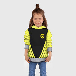 Толстовка-худи детская Borussia geometry yellow, цвет: 3D-меланж — фото 2