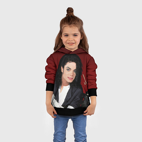 Детская толстовка Michael Jackson с пантерой и автографом / 3D-Черный – фото 4