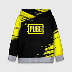 Толстовка-худи детская Pubg текстура краски жёлтые, цвет: 3D-меланж