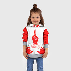 Толстовка-худи детская Dead by Daylight красный, цвет: 3D-меланж — фото 2