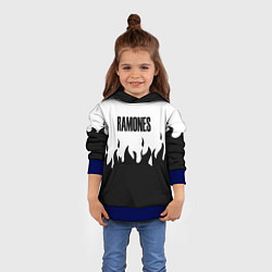 Толстовка-худи детская Ramones fire black rock, цвет: 3D-синий — фото 2