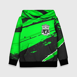 Толстовка-худи детская Liverpool sport green, цвет: 3D-черный